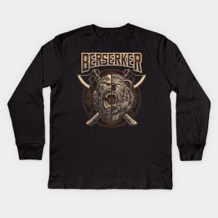 Norse Viking Berserker Pagan Bear Warrior Kids Long Sleeve T-Shirt